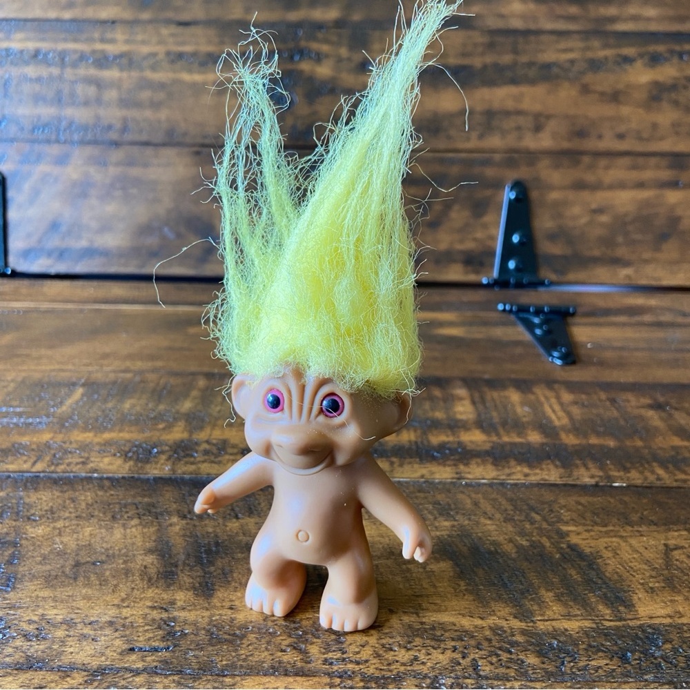 Vintage, 1990s, Small, Yellow Hair, Troll,‎ Doll, Figure, Retro, Toy